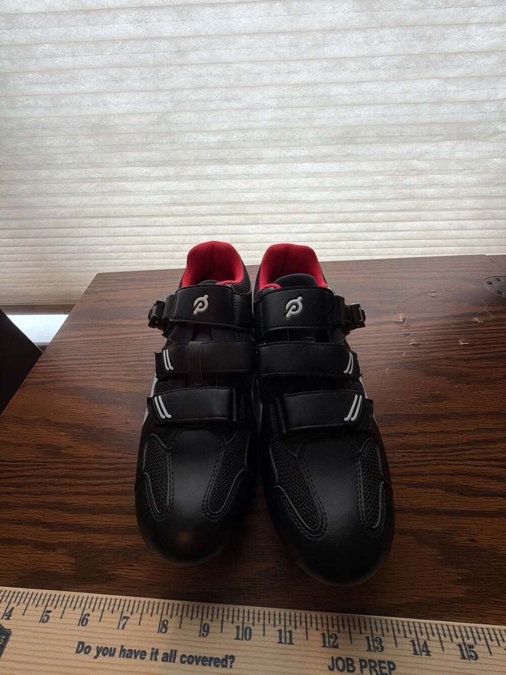 Peloton Black and Red Cycling Shoes with Cleats